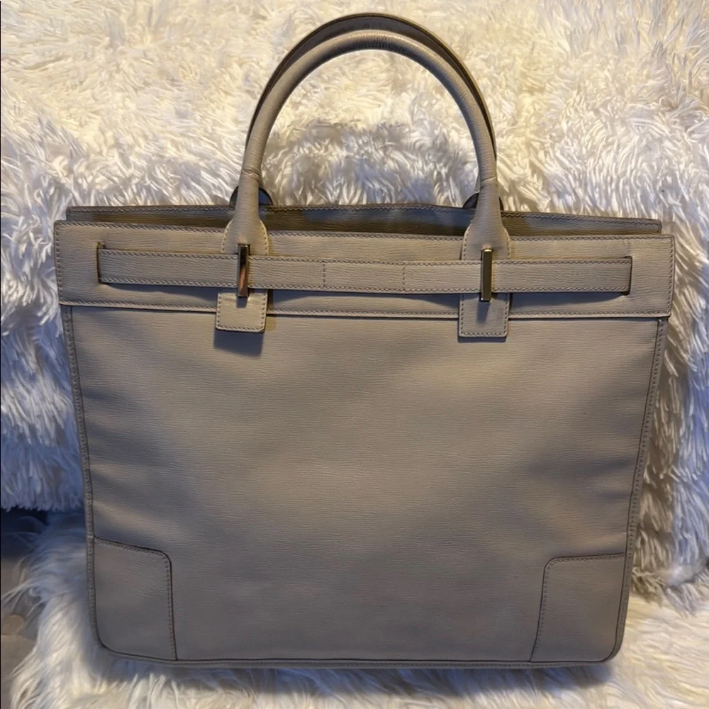 ✨RARE✨ Authentic Gucci “Birkin” style Beige/Cream Leather Satchel 🤎 - Picture 4 of 16